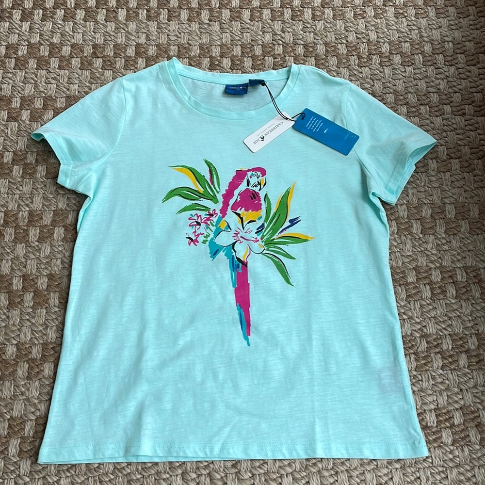 Caribbean Joe Parrot Short Sleeve Top - Picture 2 of 6